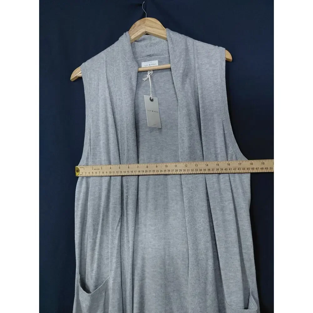 NWT LUCKY BRAND Cotton Modal Sleeveless Gray Solid Knit Midi Women Size L